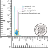 Pear Teardrop 9.3mm Solitaire Created Opal Earring 925 Sterling Silver