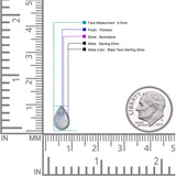 Pear Teardrop 9.3mm Solitaire Created Opal Earring 925 Sterling Silver