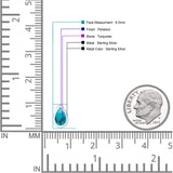 Pear Teardrop 9.3mm Solitaire Created Opal Earring 925 Sterling Silver