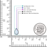 Pear Teardrop 9.3mm Solitaire Created Opal Earring 925 Sterling Silver