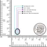 Oval 9.6mm Radiant Halo Stud Earring Lab Created Opal 925 Sterling Silver