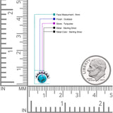 Round Solitaire Lab Created Opal Oxidized Stud Earring Beaded Design 925 Sterling Silver