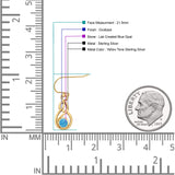 Round 21.5mm Twisted Loop Drop Fishhook Earring Oxidized Lab Created Opal 925 Sterling Silver
