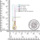 Round 21.5mm Twisted Loop Drop Fishhook Earring Oxidized Lab Created Opal 925 Sterling Silver