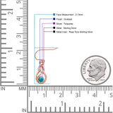 Round 21.5mm Twisted Loop Drop Fishhook Earring Oxidized Lab Created Opal 925 Sterling Silver