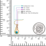 Round 21.5mm Twisted Loop Drop Fishhook Earring Oxidized Lab Created Opal 925 Sterling Silver