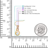 Round 21.5mm Twisted Loop Drop Fishhook Earring Oxidized Lab Created Opal 925 Sterling Silver