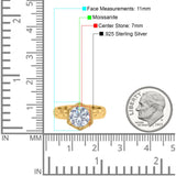 Art Deco Round Natural Stone Solitaire Ring