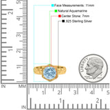 Art Deco Round Natural Stone Solitaire Ring