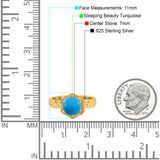 Art Deco Round Natural Stone Solitaire Ring