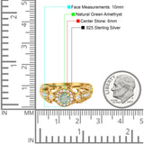 Art Deco Round Natural Stone Filigree Ring