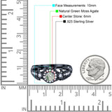 Art Deco Round Natural Stone Filigree Ring