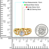 Art Deco Round Natural Stone Filigree Ring