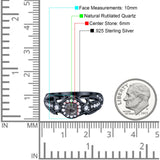 Art Deco Round Natural Stone Filigree Ring