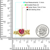 Two Piece Heart CZ Ring