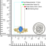 Two Piece Oval CZ Ring