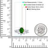 Two Piece Oval CZ Ring