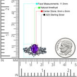 Two Piece Oval Natural Stone Chevron Rings