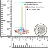 Two Piece Oval Natural Stone Chevron Rings