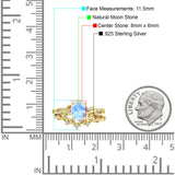 Two Piece Oval Natural Stone Chevron Rings