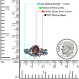 Two Piece Oval Natural Stone Chevron Rings