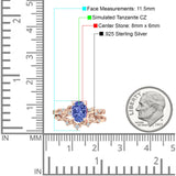 Two Piece Oval CZ Ring