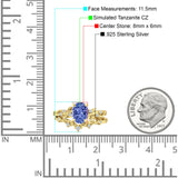 Two Piece Oval CZ Ring