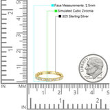 Minimalist 2.5mm Full Eternity Band Cubic Zirconia 925 Sterling Silver