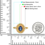 Art Deco Oval Natural Stone Beaded Ring