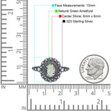 Art Deco Oval Natural Stone Beaded Ring