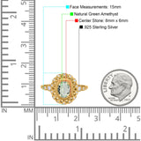 Art Deco Oval Natural Stone Beaded Ring