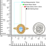 Art Deco Oval Natural Stone Beaded Ring