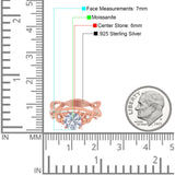 Art Deco Round Natural Stone Flower Ring