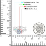 Art Deco Round Natural Stone Flower Ring