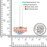 Art Deco Round Natural Stone Flower Ring