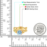 Art Deco Round Natural Stone Flower Ring