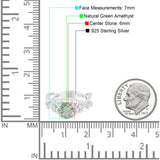 Art Deco Round Natural Stone Flower Ring