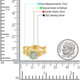 Art Deco Round Natural Stone Flower Ring