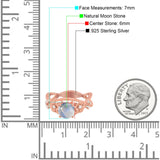 Art Deco Round Natural Stone Flower Ring