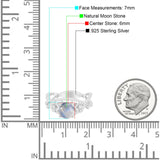 Art Deco Round Natural Stone Flower Ring