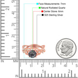 Art Deco Round Natural Stone Flower Ring