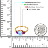 Three Stone Oval Natural Stone Trio Ring