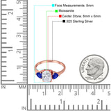 Three Stone Oval Natural Stone Trio Ring