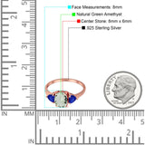 Three Stone Oval Natural Stone Trio Ring