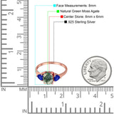 Three Stone Oval Natural Stone Trio Ring