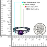 Three Stone Art Deco Round Natural Stone Ring