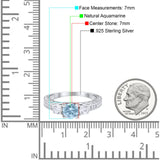 Three Stone Art Deco Round Natural Stone Ring