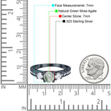 Three Stone Art Deco Round Natural Stone Ring