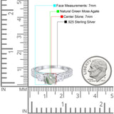 Three Stone Art Deco Round Natural Stone Ring