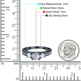 Three Stone Art Deco Round Natural Stone Ring